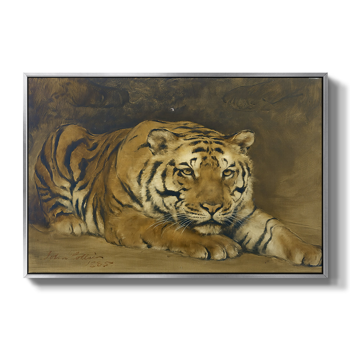 Study of a Tiger for Circe, 1885 - Floater Framed Canvas Print