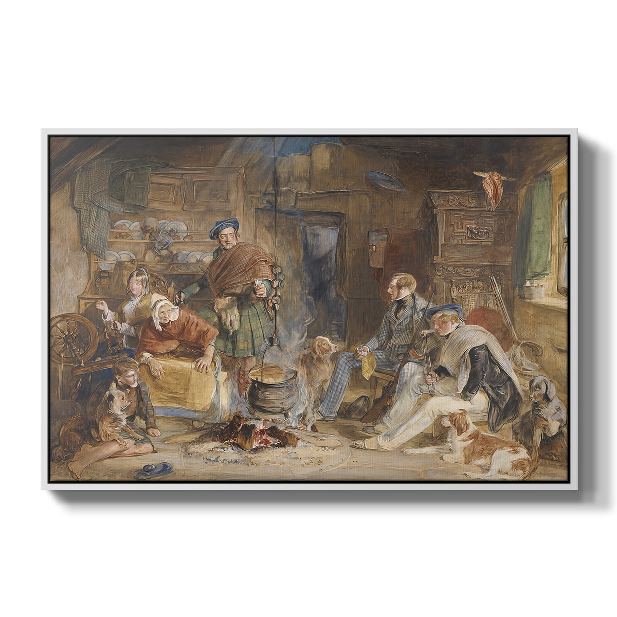 Highland Hospitality, 1832 - Floater Framed Canvas Print