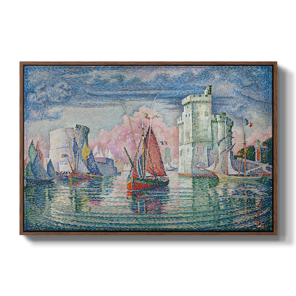 Entrance to the Port of La Rochelle, 1921 - Floater Framed Canvas Print