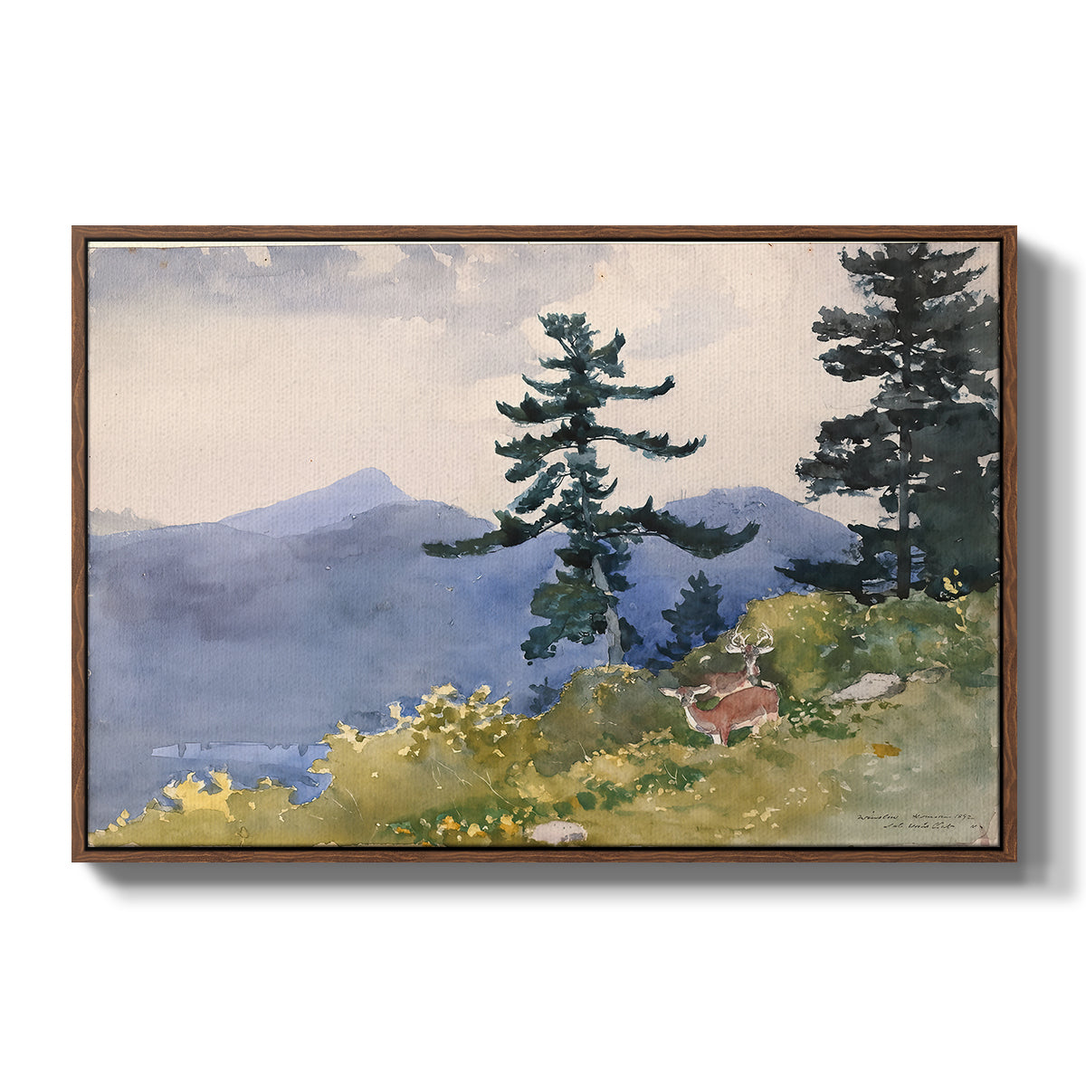 North Woods Club, Adirondacks, 1892 - Floater Framed Canvas Print