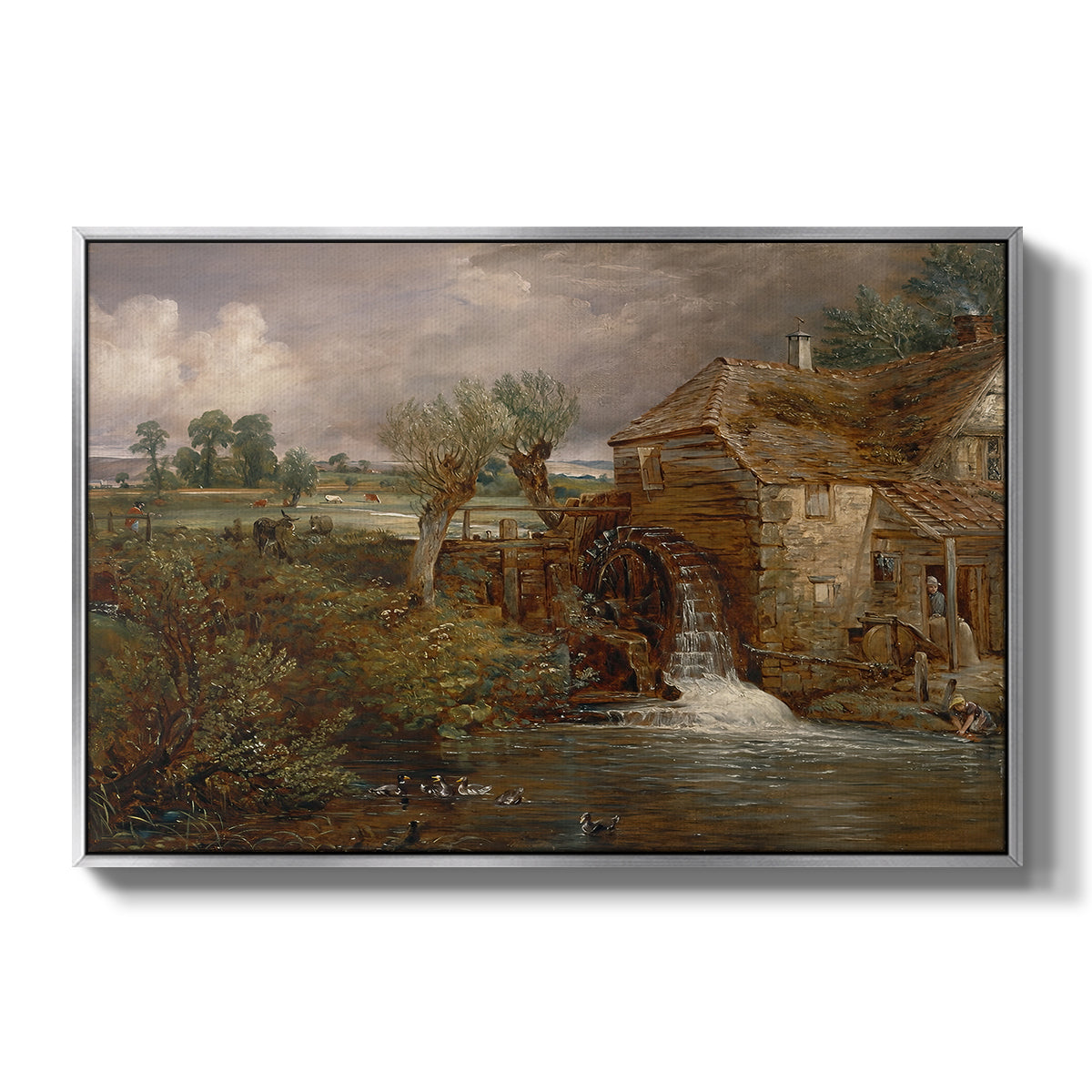 Parham Mill, Gillingham, 1826 - Floater Framed Canvas Print