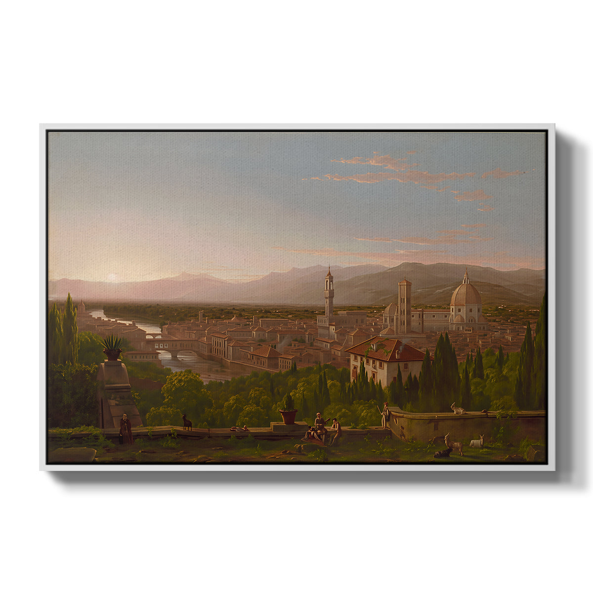 View of Florence from San Miniato, 1837 - Floater Framed Canvas Print