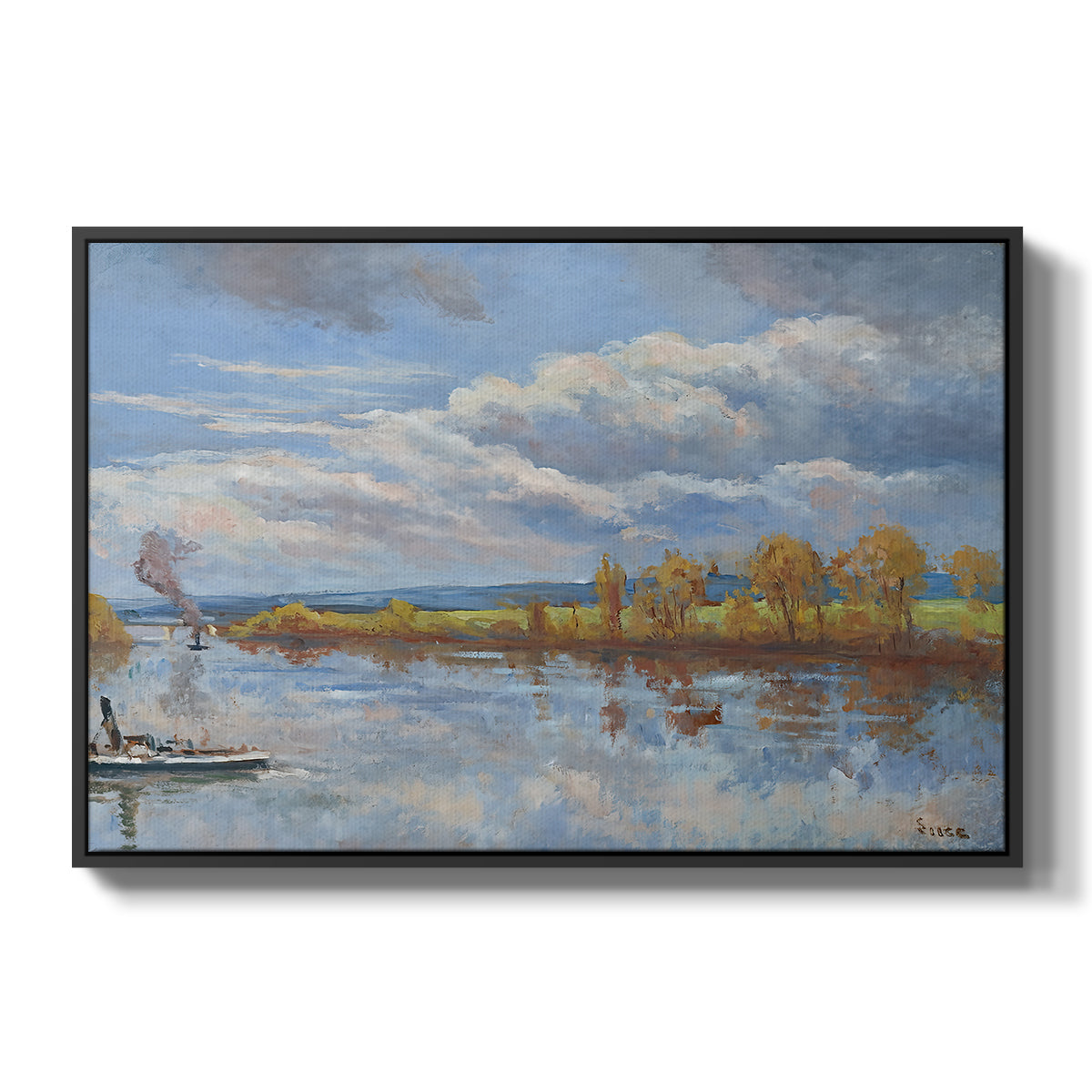 The Banks of the River Seine, 1893 - Floater Framed Canvas Print