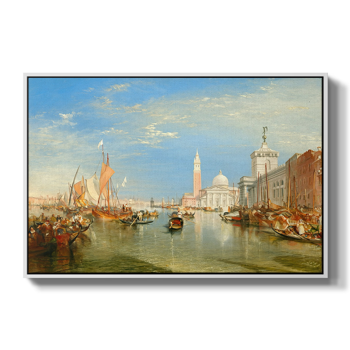 Venice: The Dogana and San Giorgio Maggiore, 1834 - Floater Framed Canvas Print