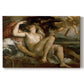 Canvas art print portraying a reclining mythological figures with Cupid in warm-toned classical setting, set against a white background