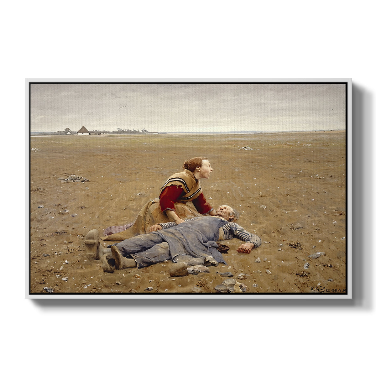Worn Out (Udslidt), 1889 - Floater Framed Canvas Print