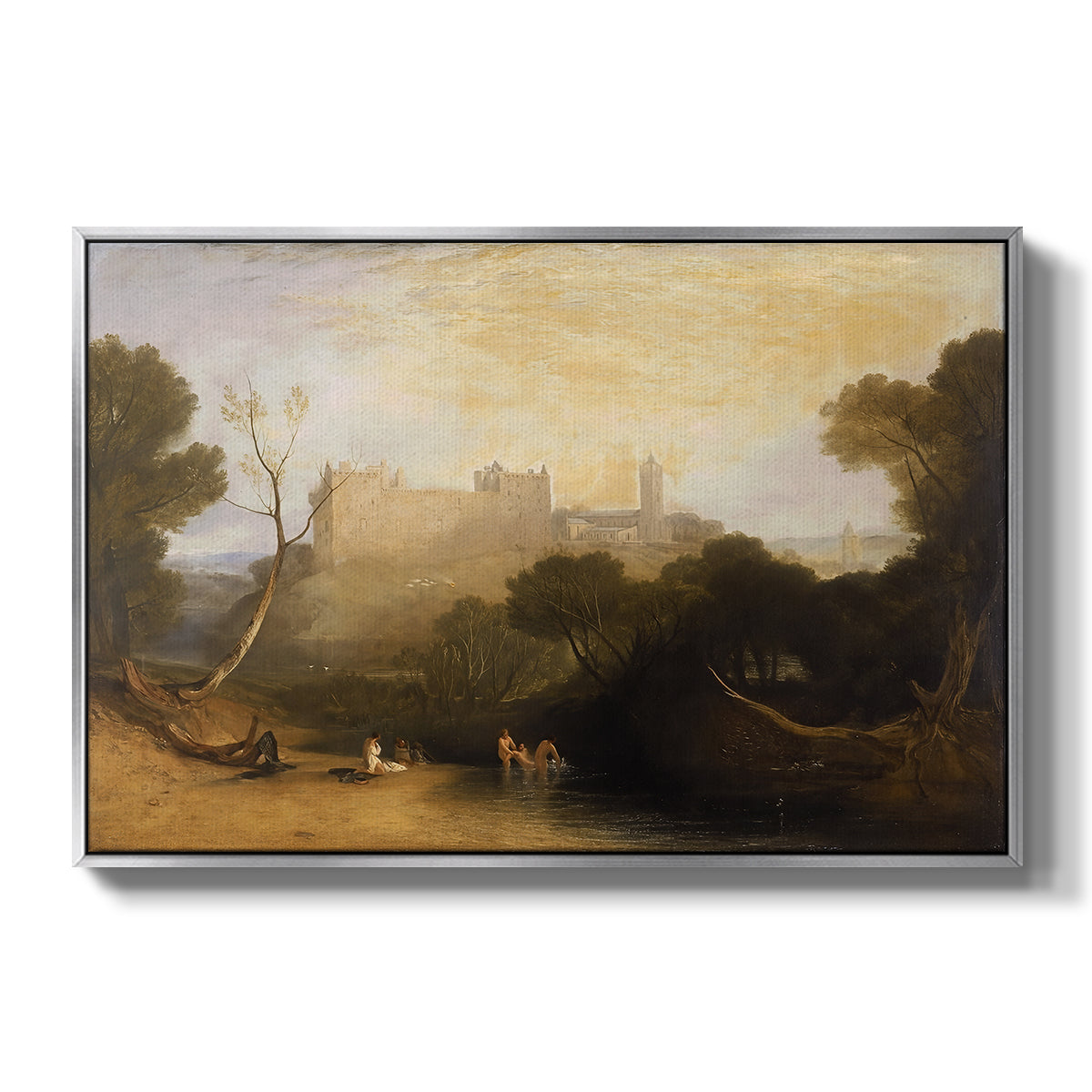Linlithgow Palace, c. 1807 - Floater Framed Canvas Print
