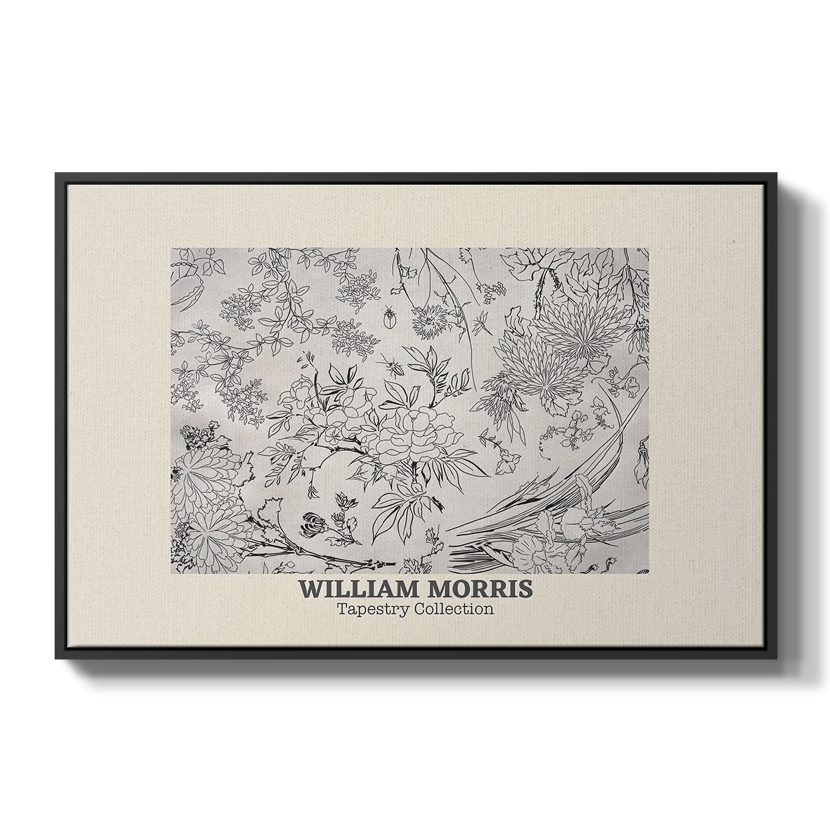 Fleurs, 1866 (Morris Inspired) - Floater Framed Canvas Print