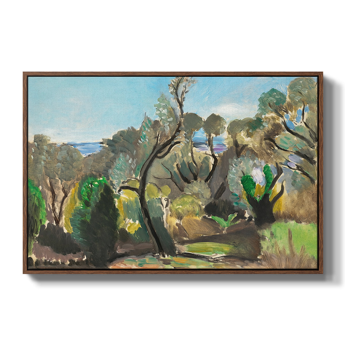 Landscape near Nice, c. 1918 - Floater Framed Canvas Print