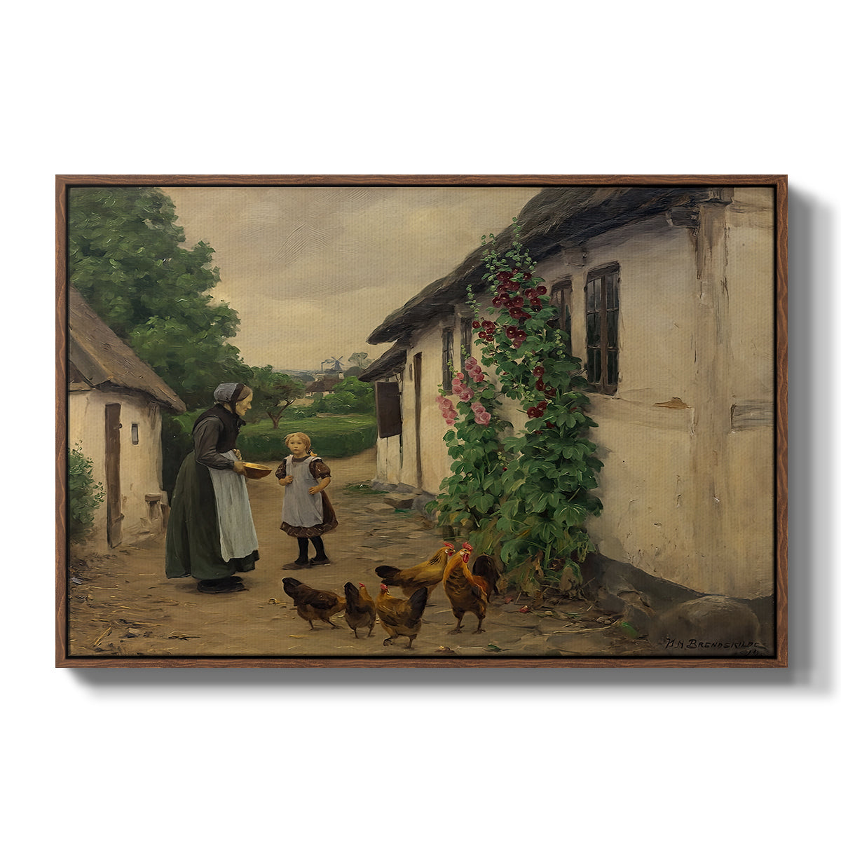 Visit to Grandmother, 1914 - Floater Framed Canvas Print