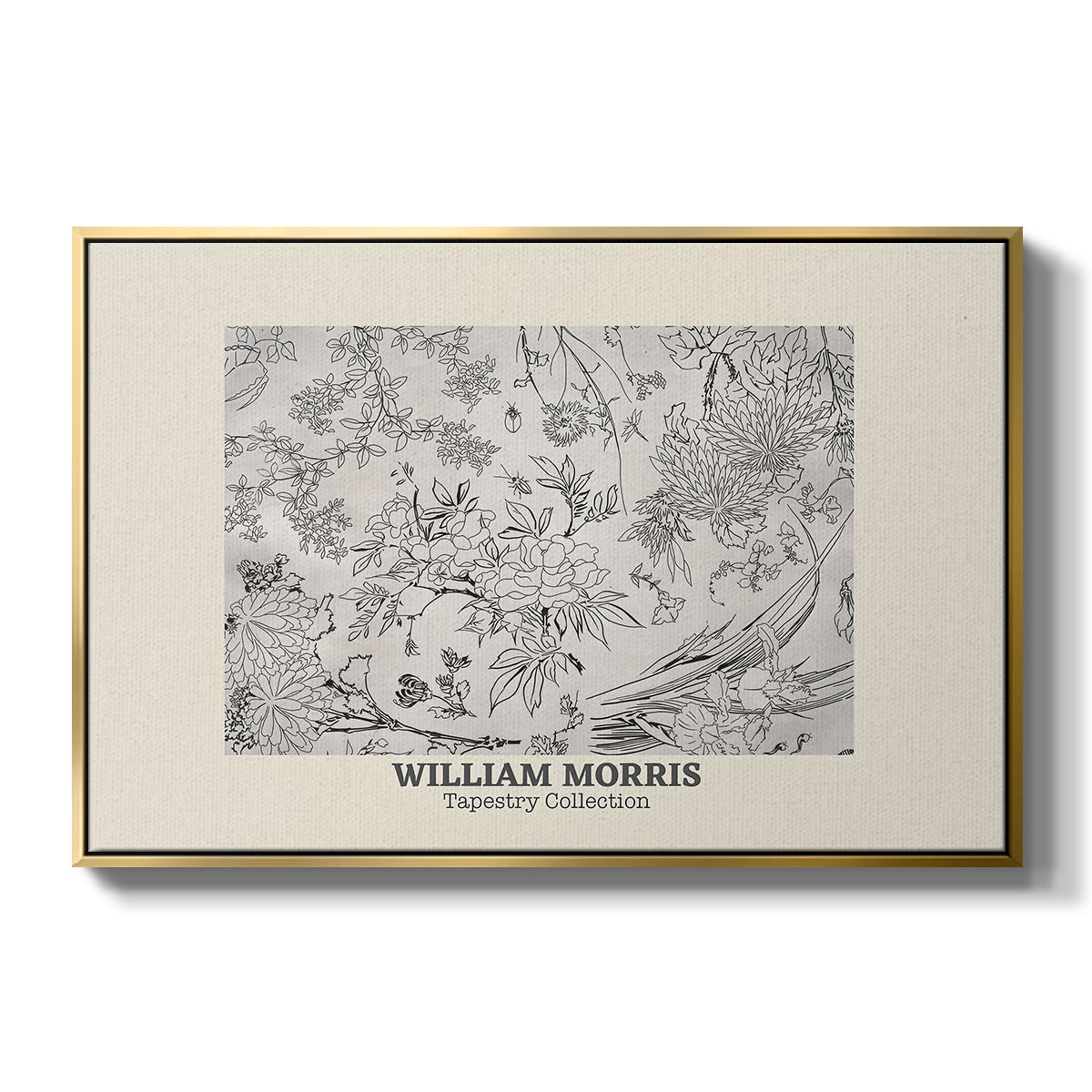 Fleurs, 1866 (Morris Inspired) - Floater Framed Canvas Print