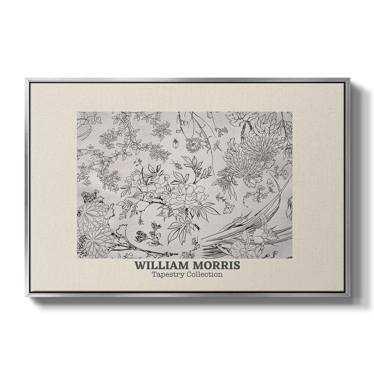 Fleurs, 1866 (Morris Inspired) - Floater Framed Canvas Print