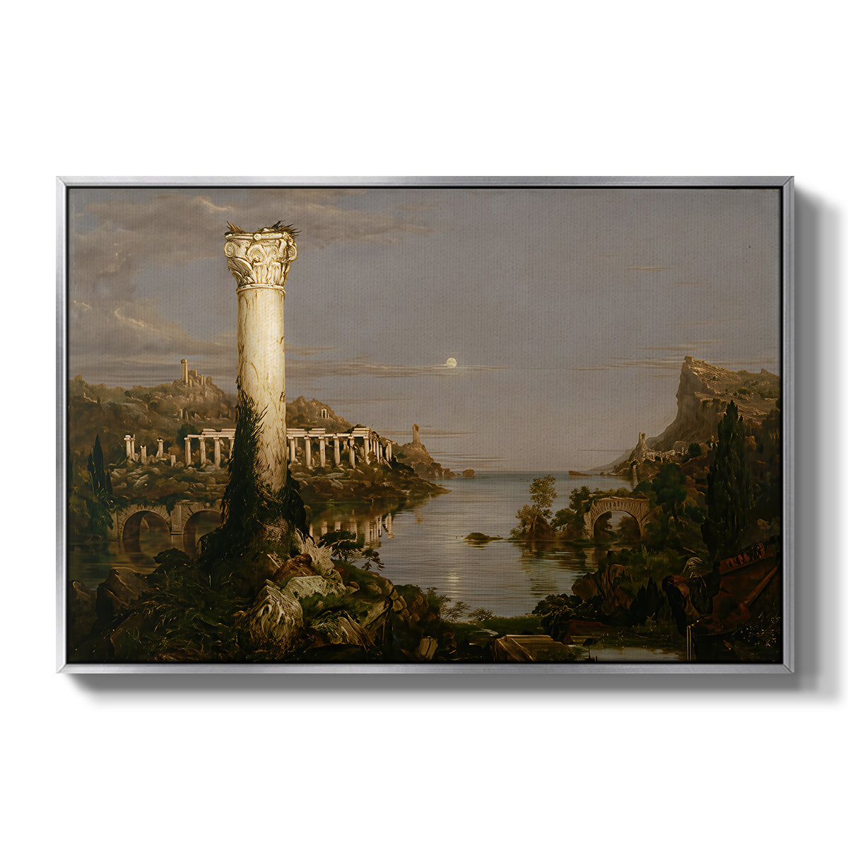 The Course of Empire: Desolation, 1836 - Floater Framed Canvas Print