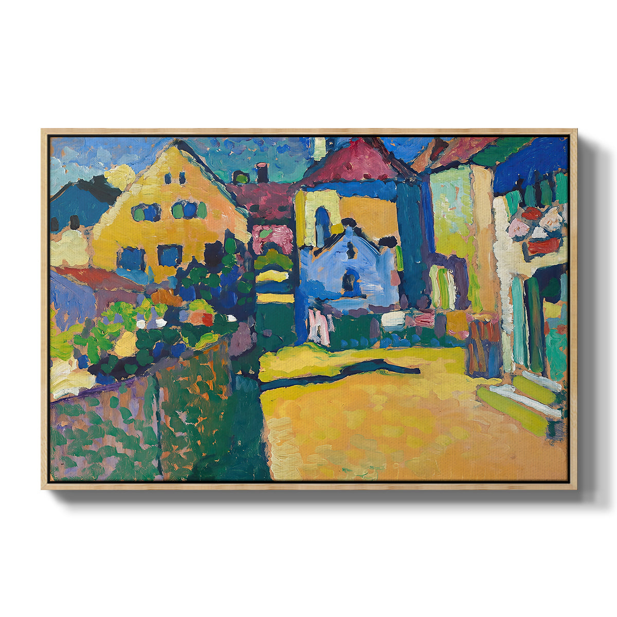 Green Lane in Murnau, 1909 - Floater Framed Canvas Print