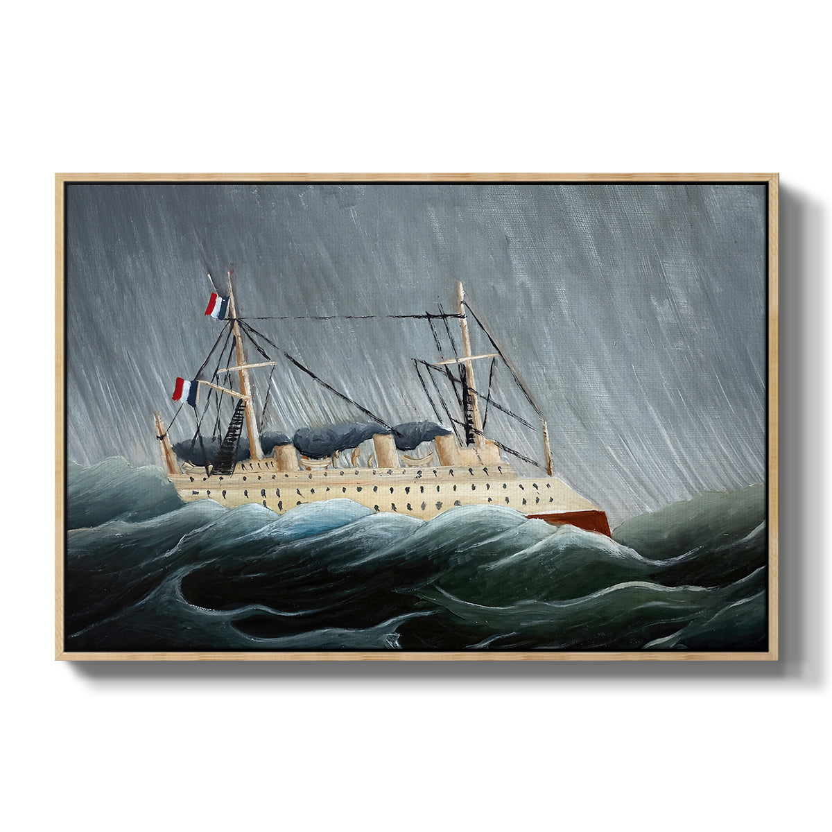 A Ship in the Storm, c. 1899 - Floater Framed Canvas Print