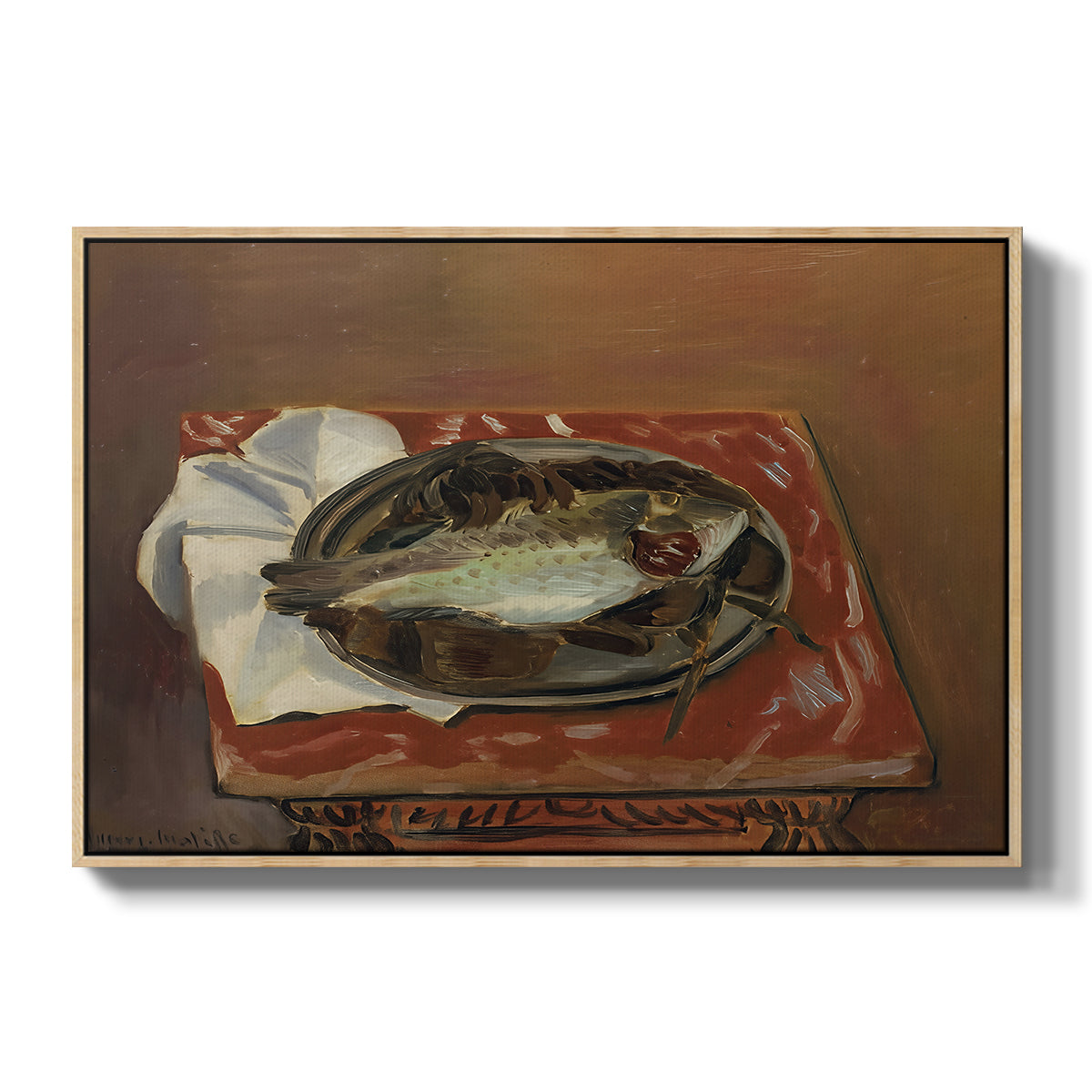 Still Life with Bream (Nature morte à la daurade), 1920 - Floater Framed Canvas Print
