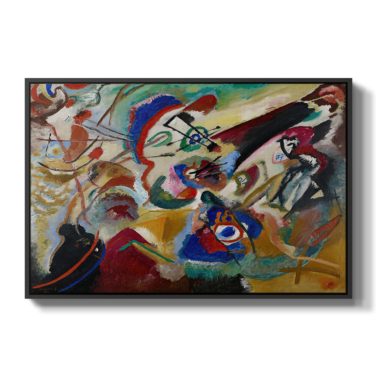 Fragment 2 for Composition VII, 1913 - Floater Framed Canvas Print