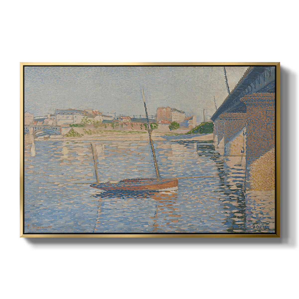 Le Clipper, Asnières, 1887 - Floater Framed Canvas Print
