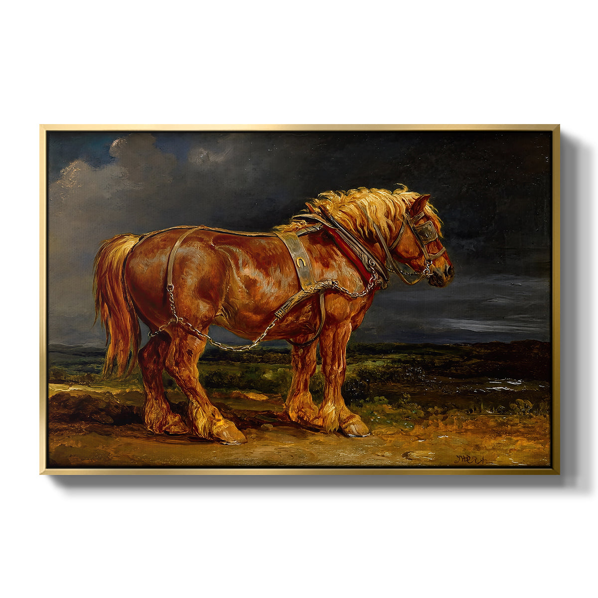 The Shire Horse Elephant in an Extensive Landscape, c. 1850s - Floater Framed Canvas Print