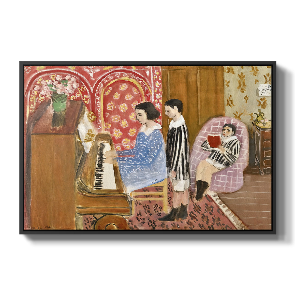 The Piano Lesson, 1923 - Floater Framed Canvas Print