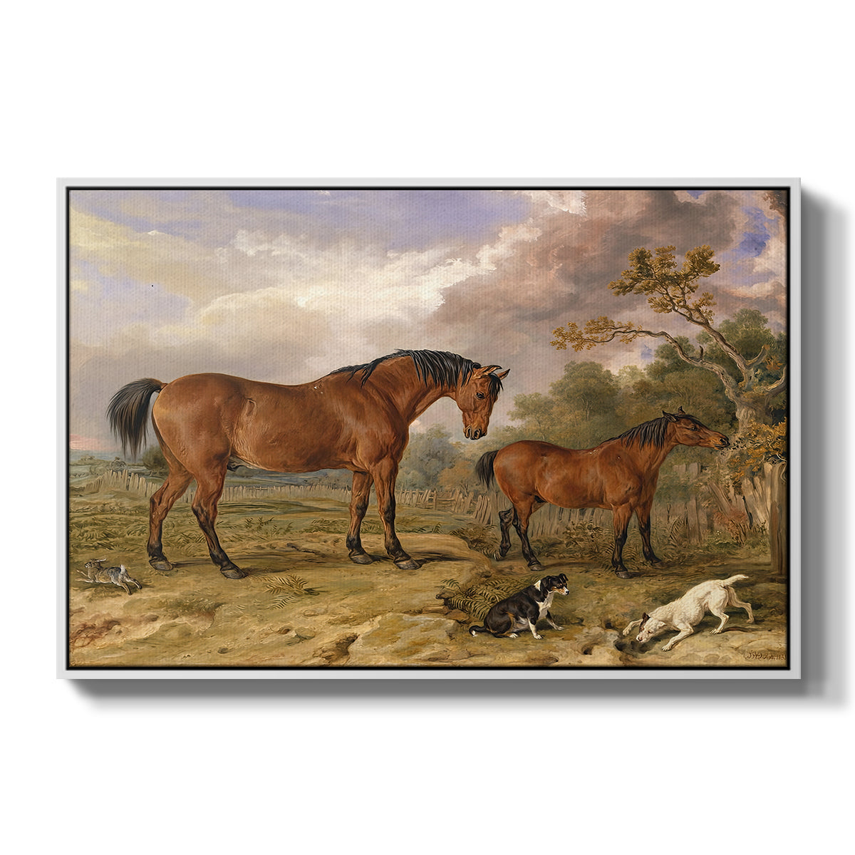 Portrait of Reformer, Blucher, Tory and Crib, Property of Rowland Alston, Esq., M.P., 1835 - Floater Framed Canvas Print