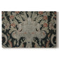 Canvas art print portraying a dense repeating pattern with animals, plants, and decorative elements across fabric, set against a white background
