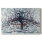 Canvas art print portraying a tree stretched into horizontal lines, set against a white background