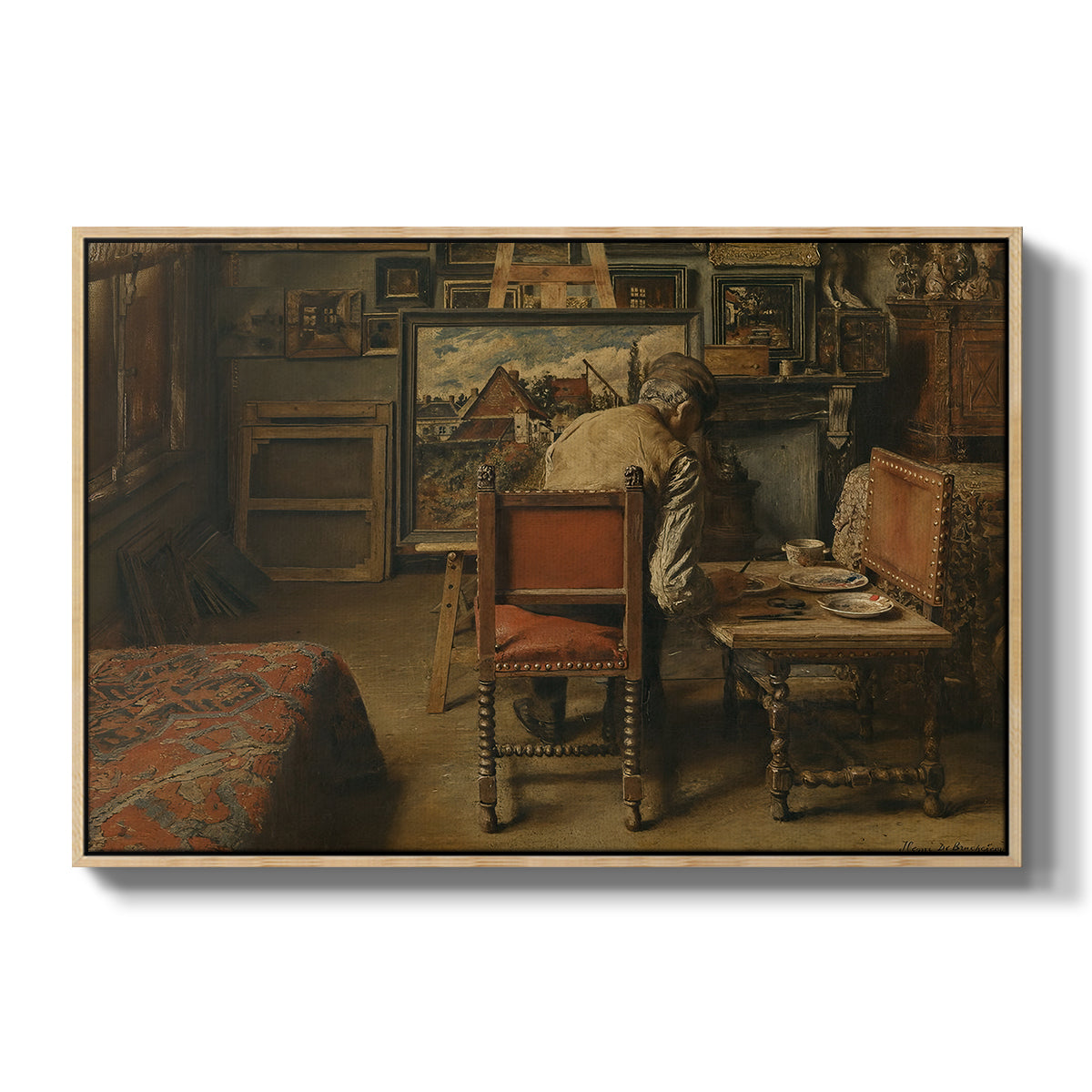 The Retoucher (The Restorer), 1876 - Floater Framed Canvas Print