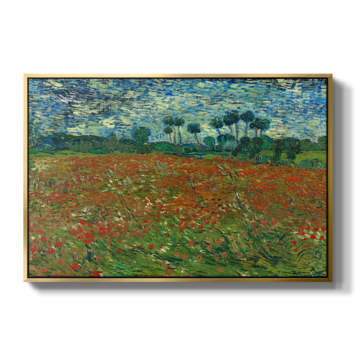Field with Poppies, 1889 - Floater Framed Canvas Print