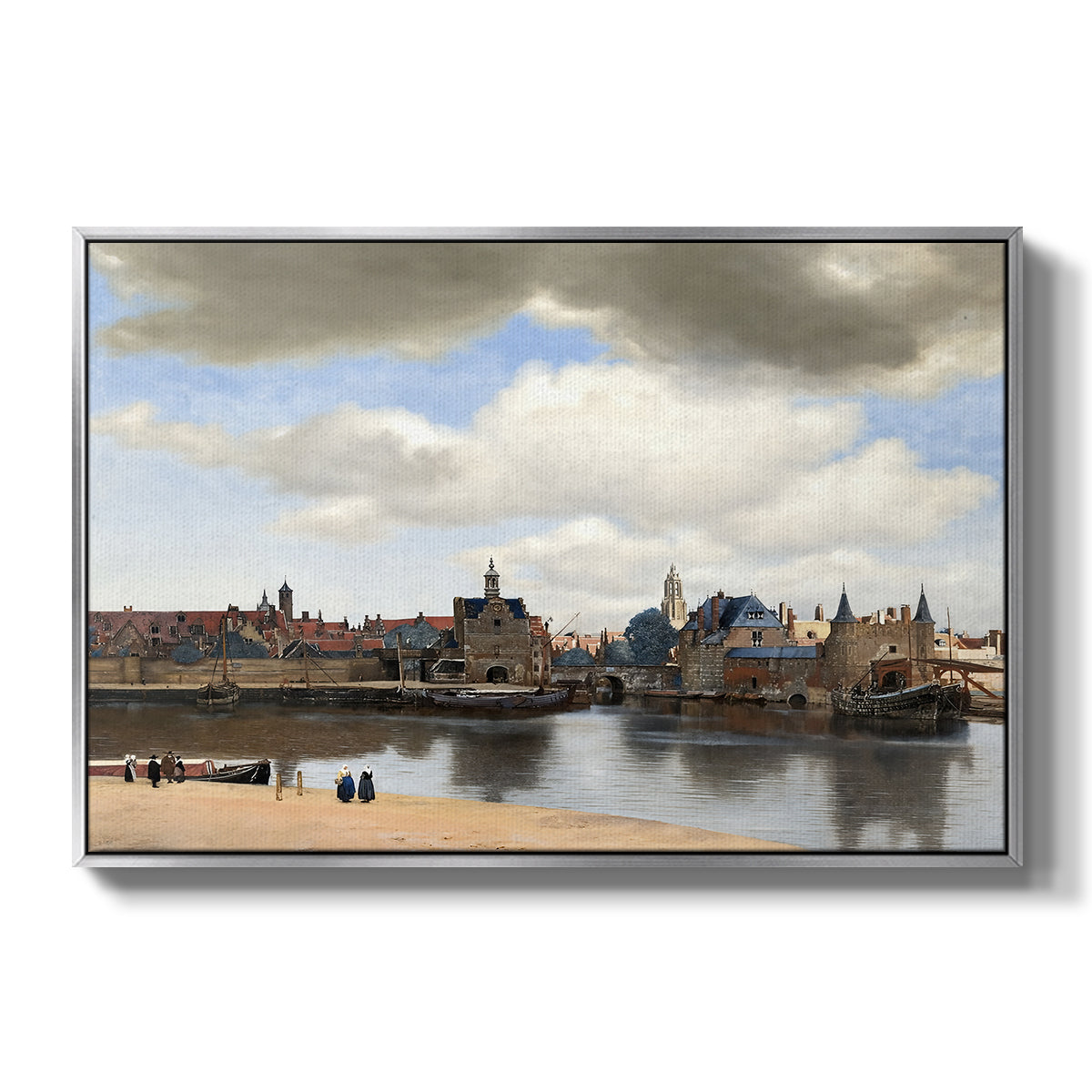 View of Delft, c. 1660-1661 - Floater Framed Canvas Print