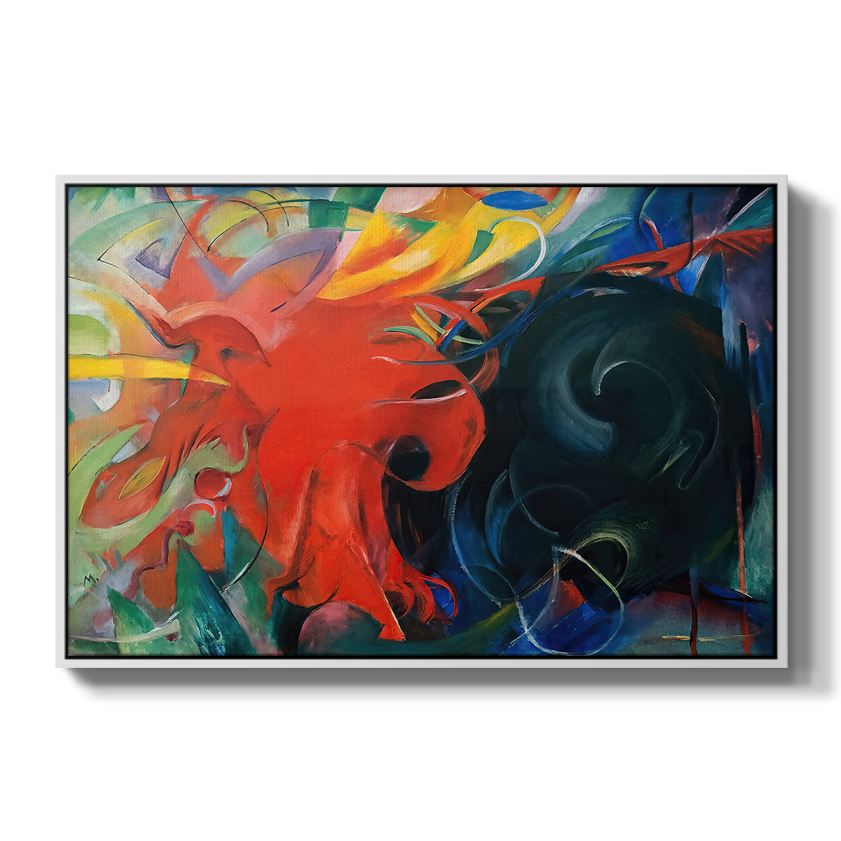 Fighting Forms, 1914 - Floater Framed Canvas Print