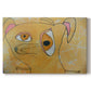 Canvas art print portraying a geometric dog composed of angular shapes with stars, set against a white background