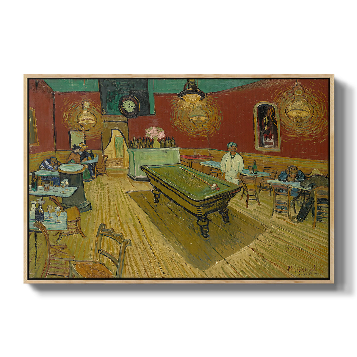 The Night Café, 1888 - Floater Framed Canvas Print