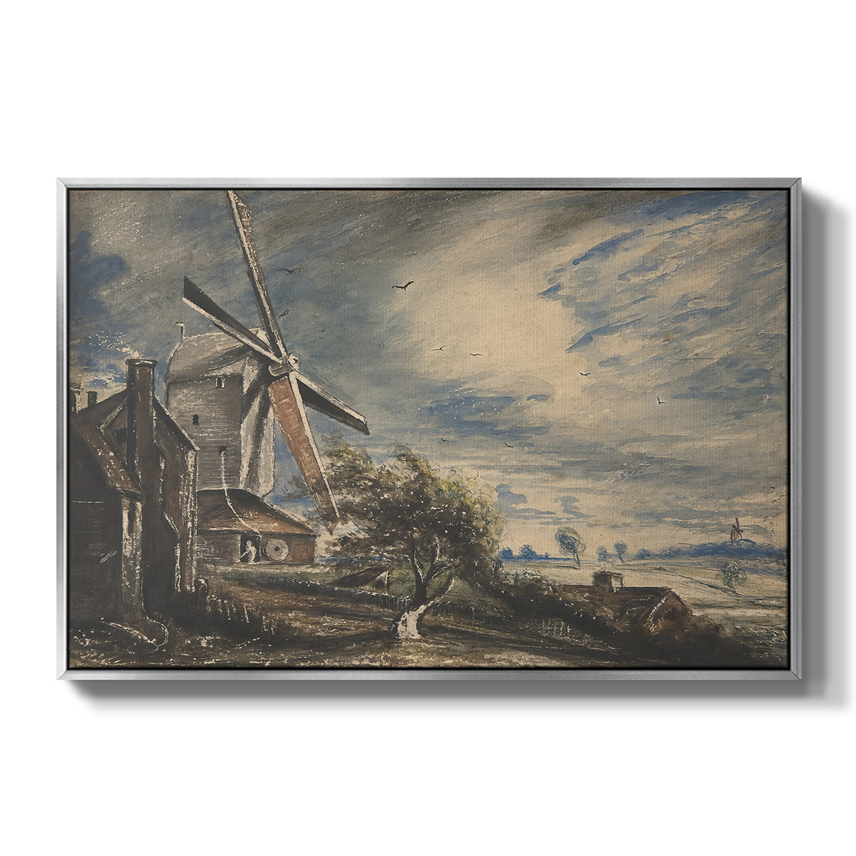 A Mill Near Colchester, c. 1833 - Floater Framed Canvas Print