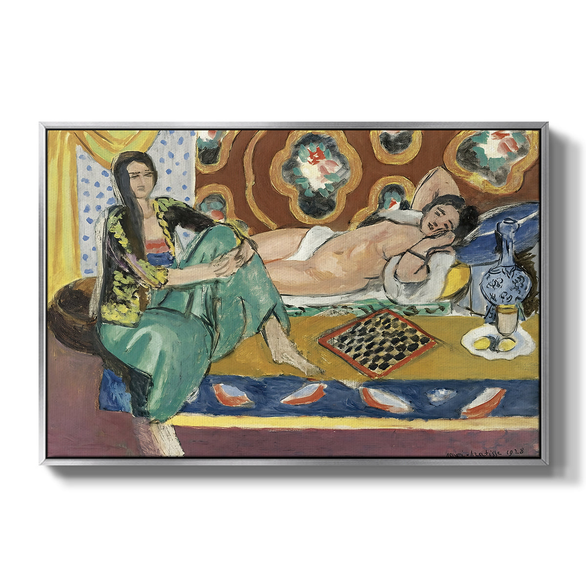 Odalisques Playing Checkers (Odalisques jouant aux dames), 1928 - Floater Framed Canvas Print
