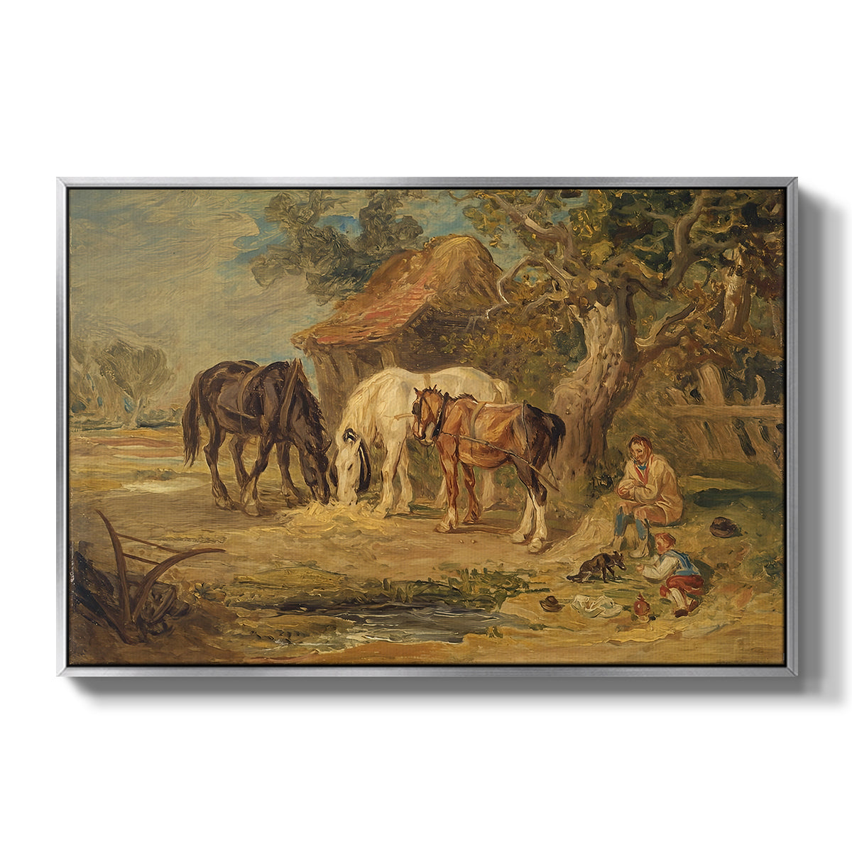 The Midday Meal, 1835 - Floater Framed Canvas Print