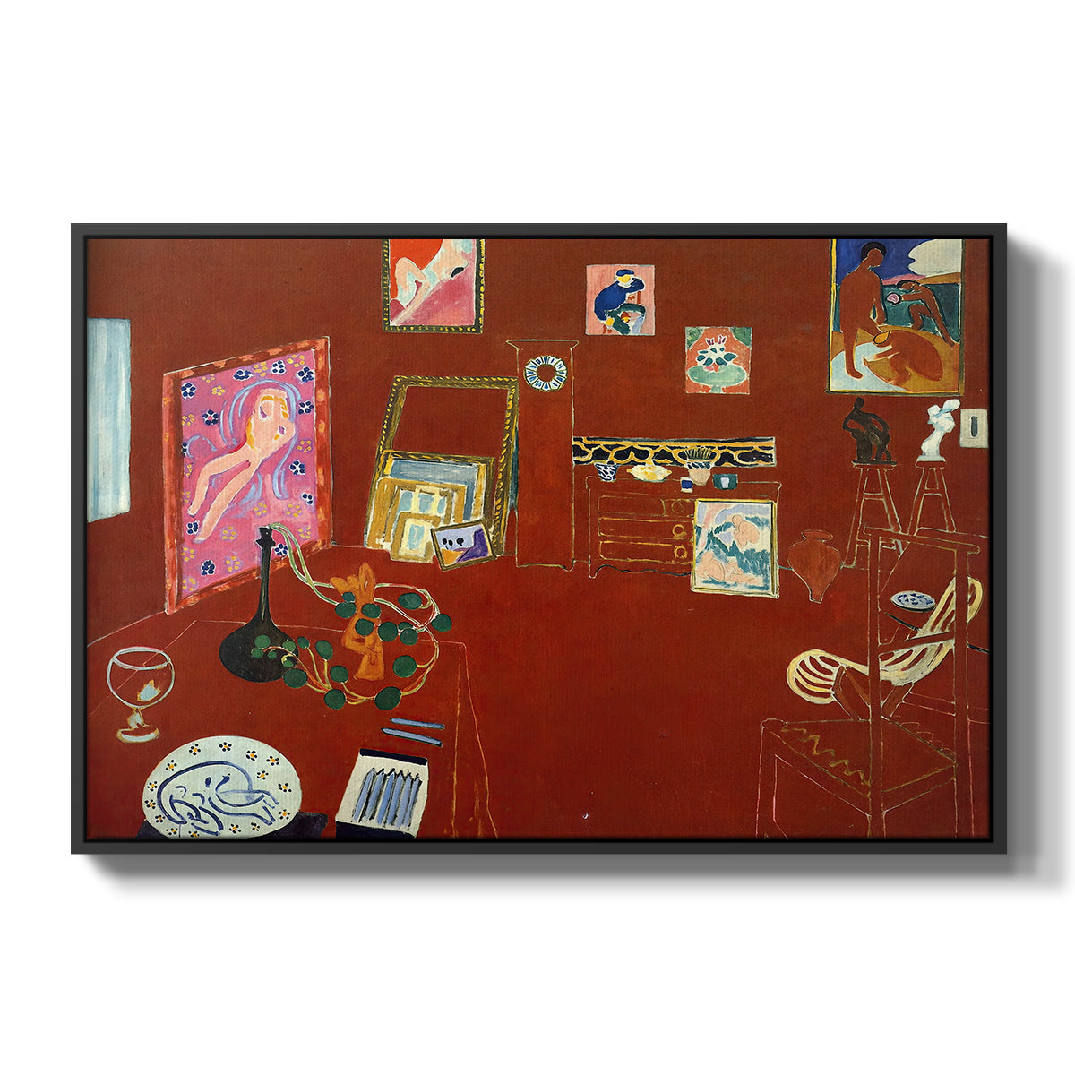 The Red Studio (L'Atelier Rouge), 1911 - Floater Framed Canvas Print