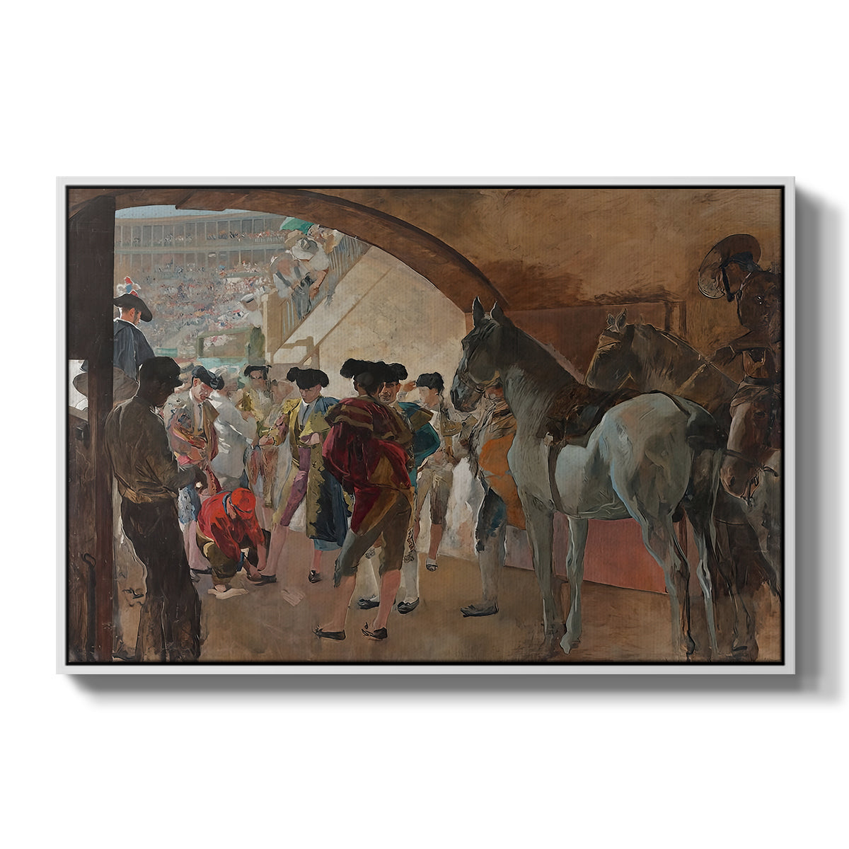 Before the Bullfight (Antes de la corrida), c. 1900 - Floater Framed Canvas Print