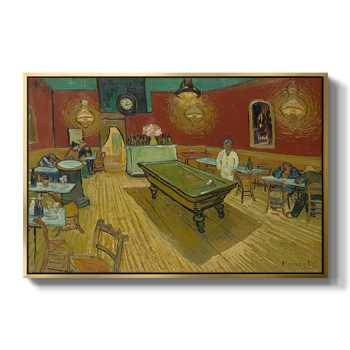 The Night Café, 1888 - Floater Framed Canvas Print
