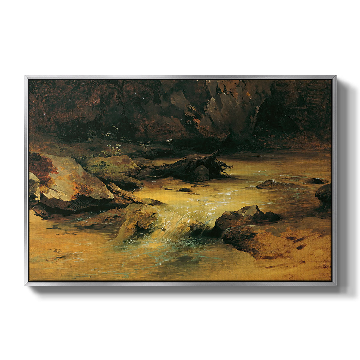 Wildbach (Wild Stream) - Floater Framed Canvas Print