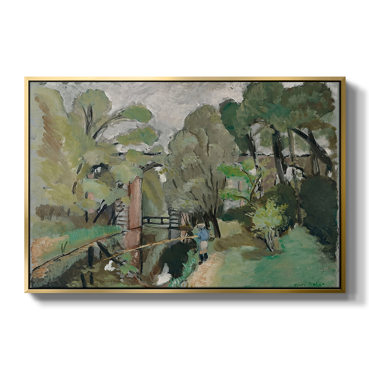 The Little Fisherman, Maintenon, 1918 - Floater Framed Canvas Print