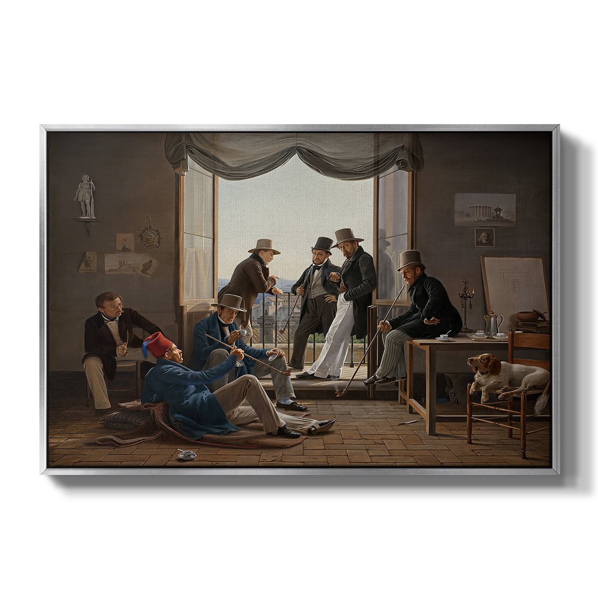 A Group of Danish Artists in Rome, 1837 - Floater Framed Canvas Print