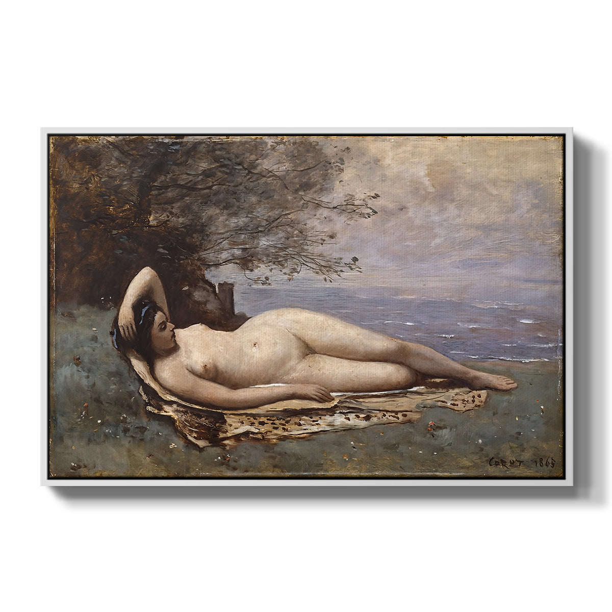 Bacchante by the Sea, 1865 - Floater Framed Canvas Print
