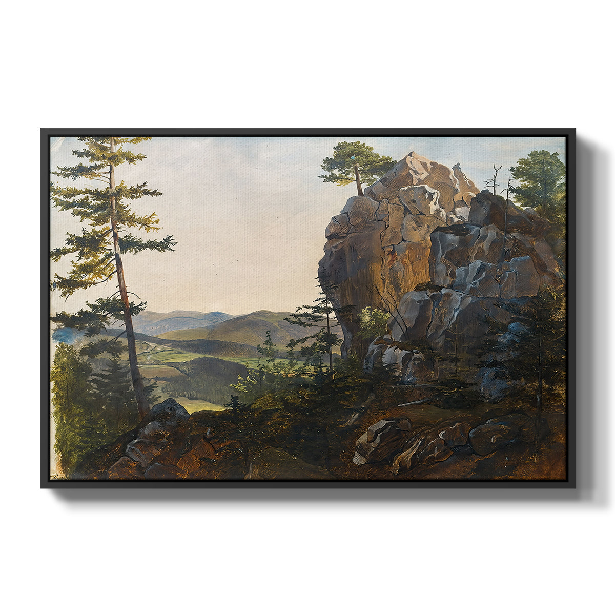 Landscape with the Balbersteine near Miesenbach, 1839 - Floater Framed Canvas Print