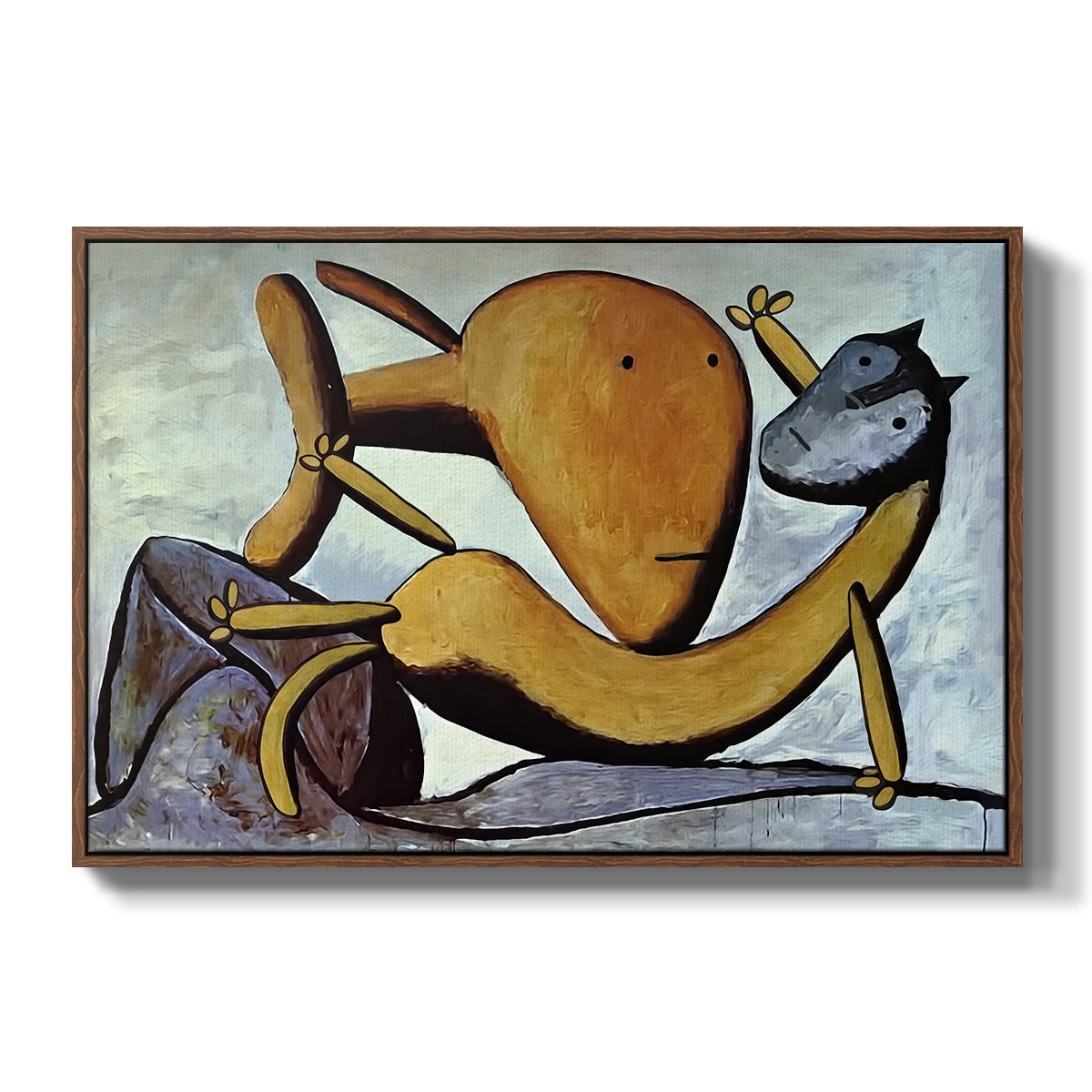 Cat and Big Fish, c. 1931 - Floater Framed Canvas Print