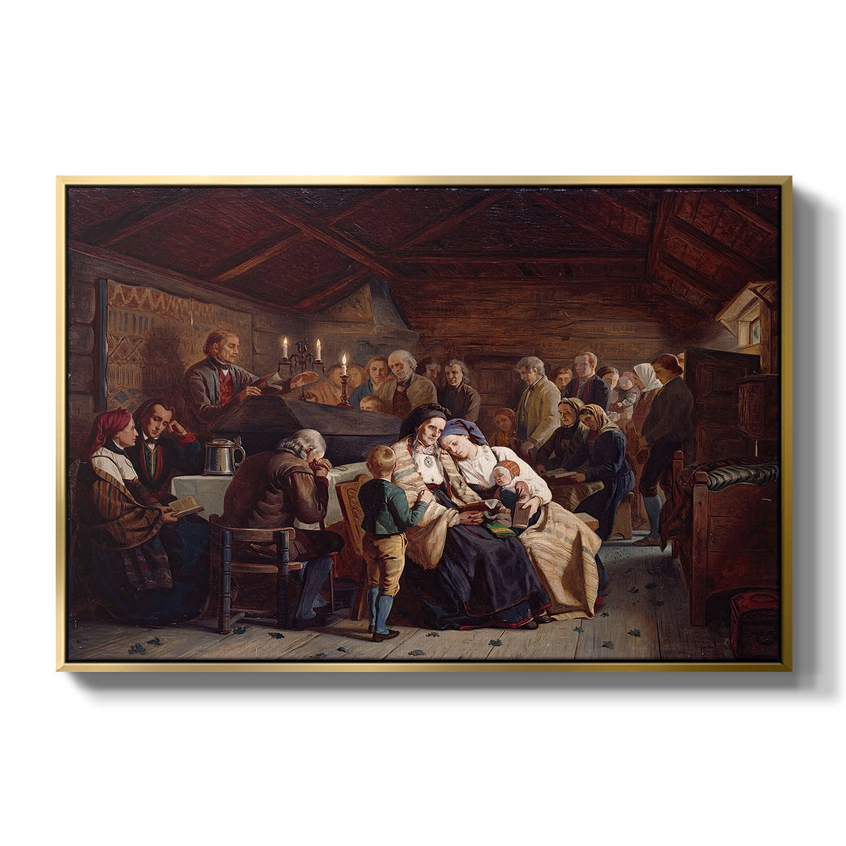 Funeral Feast, 1854 - Floater Framed Canvas Print