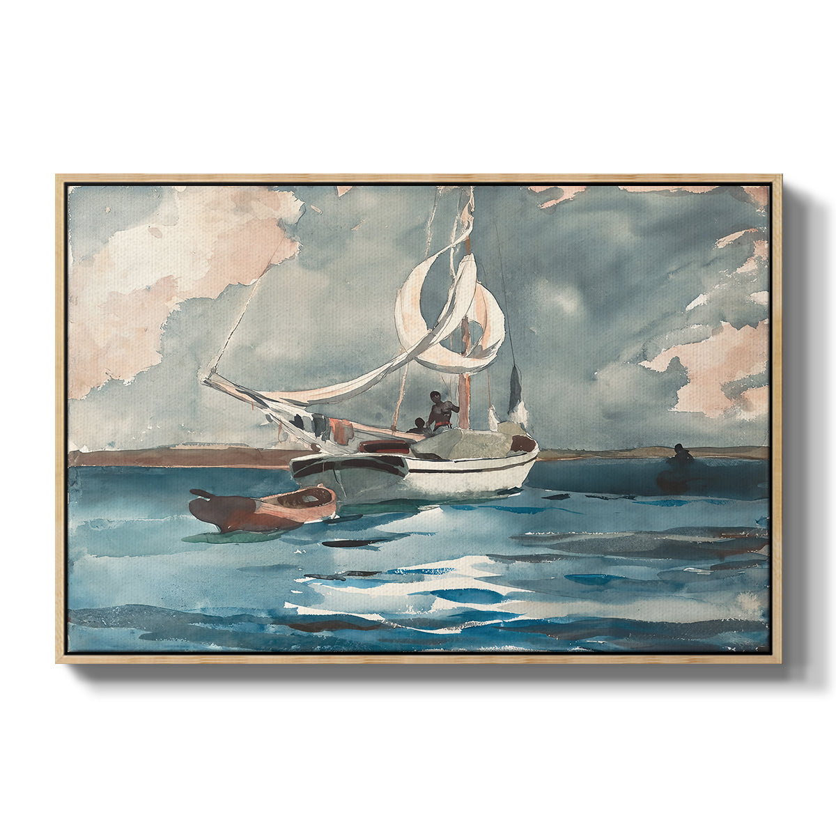 Sloop, Nassau, 1899 - Floater Framed Canvas Print