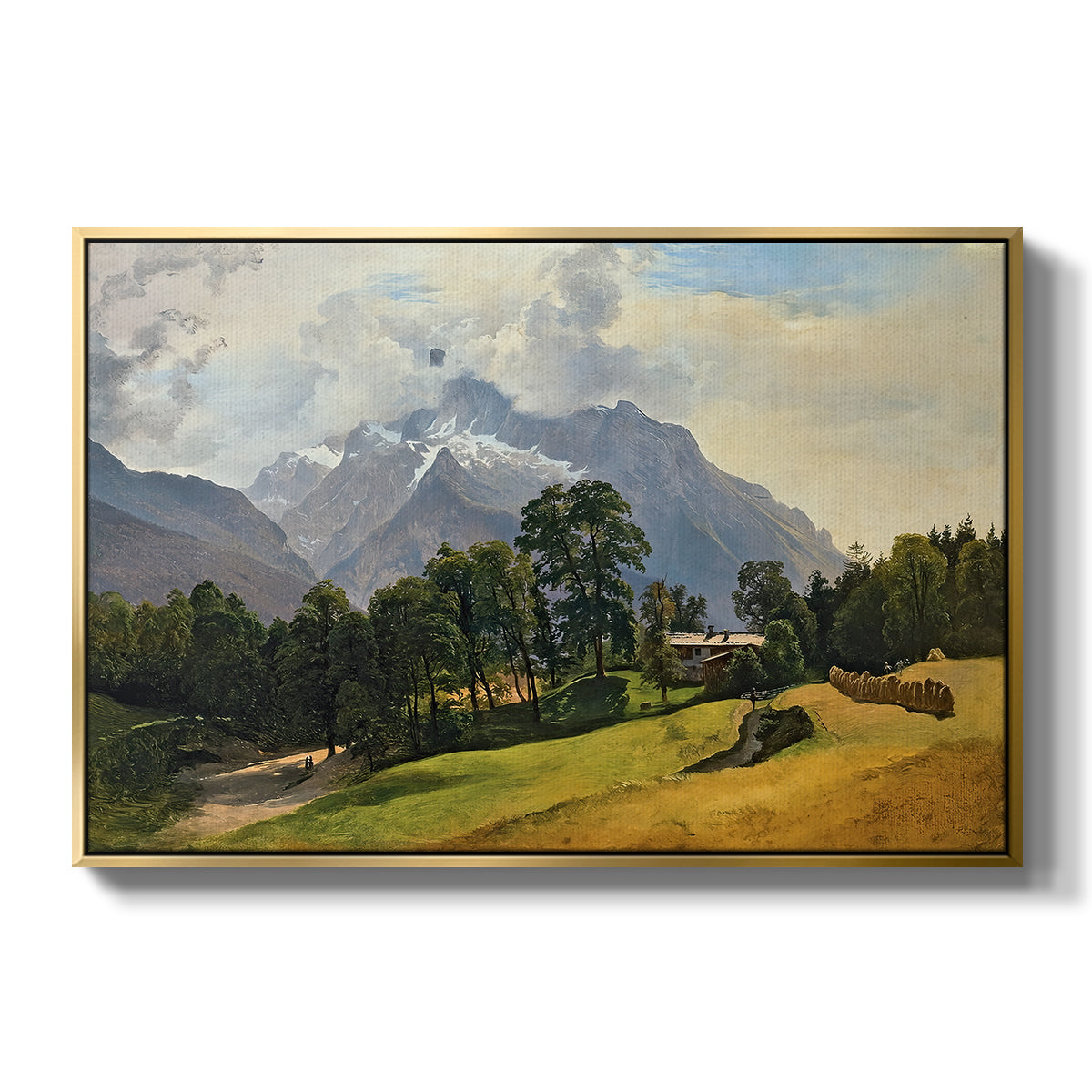 Mountains in Berchtesgaden - Floater Framed Canvas Print