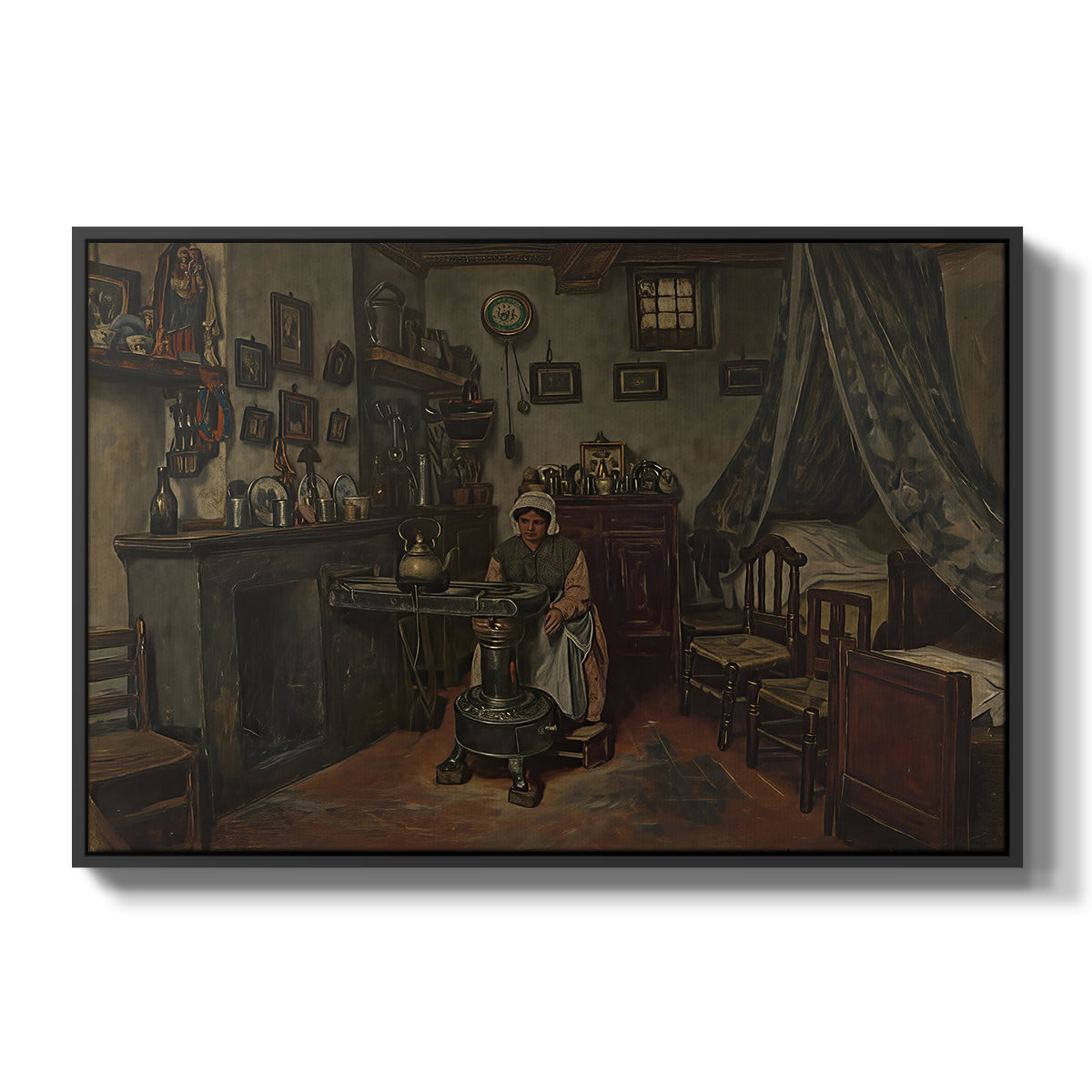 Interior, c. 1865-1870 - Floater Framed Canvas Print