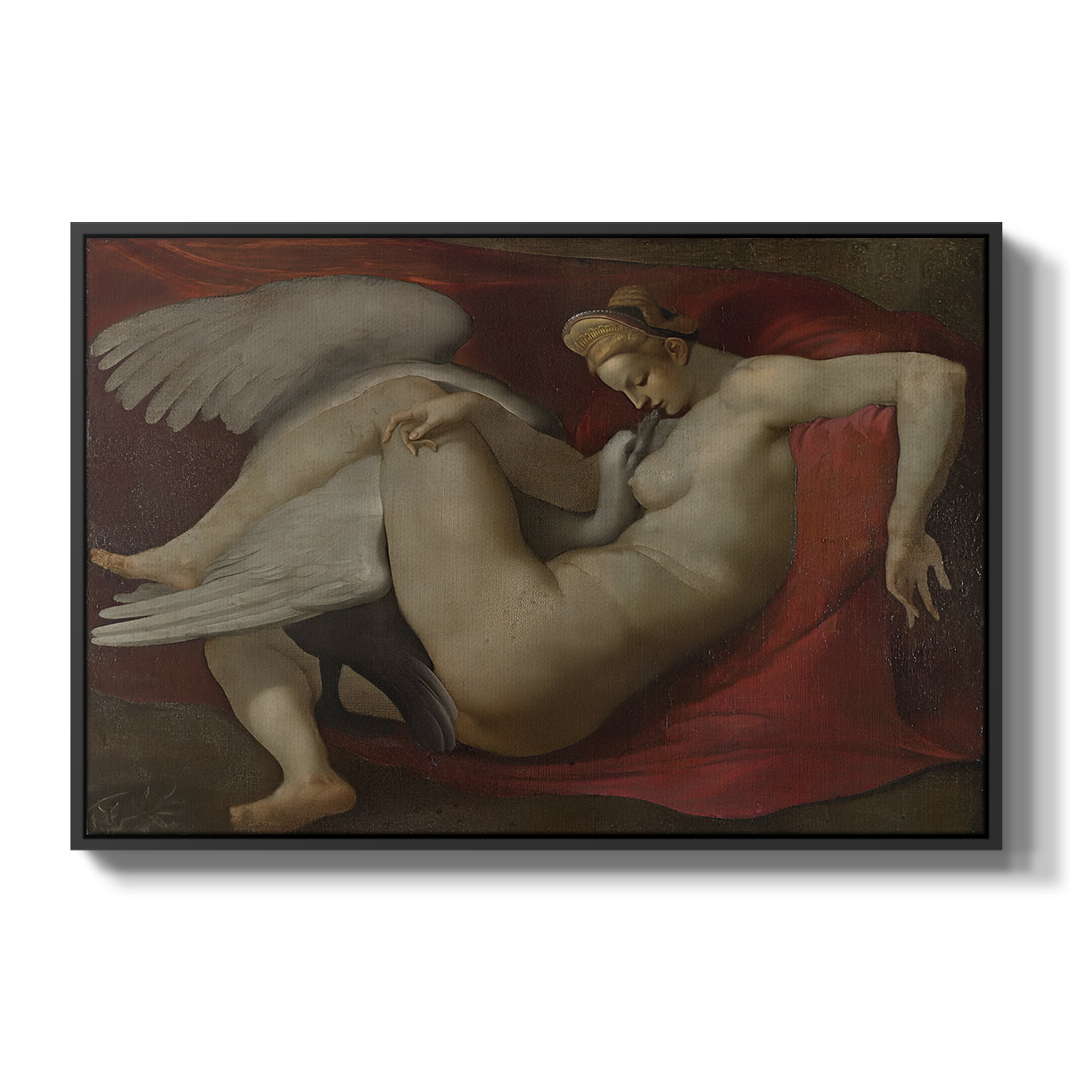 Leda and the Swan (16th-Century Version), c. 1530 - Floater Framed Canvas Print